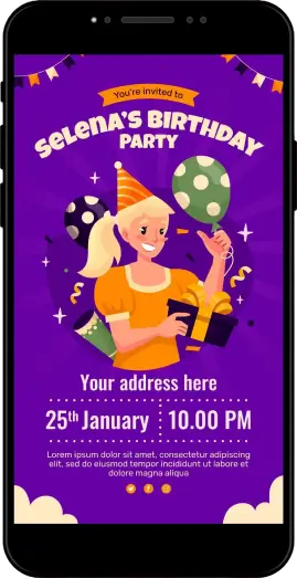 flat-design-birthday-digital-invitation 1